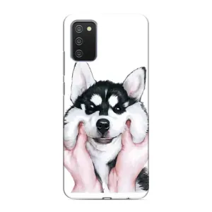 Бампер для Samsung Galaxy M02s с картинкой "Песики" (Собака Хаски)