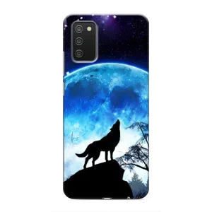 Чехол с Волком на Samsung Galaxy M02s (Воет на луну)