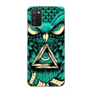 Чехлы с принтом СОВЫ для Samsung Galaxy M02s (Зеленая сова)