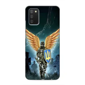 Патриотический Чехол для Samsung Galaxy M02s (ЗСУ з крильями)