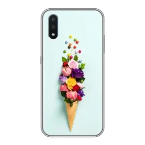 Чехлы с тематикой "ЦВЕТЫ" на Samsung Galaxy M10 (M105) (Цветок-мороженное)