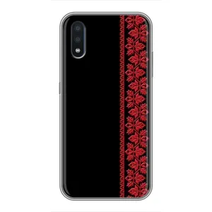 Силиконовый Чехол на Samsung Galaxy M10 (M105) (Красная Вышиванка)