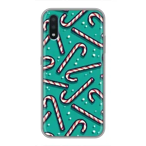 Силиконовый бампер на рождество для Samsung Galaxy M10 (M105) (Леденцы)