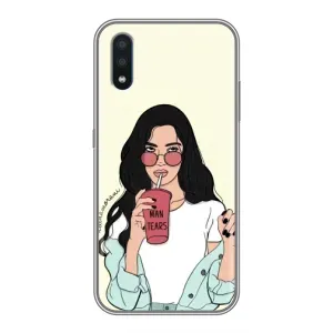 Силіконовый Чохол на Samsung Galaxy M10 (M105) з картинкой Модных девушек (З напоєм)