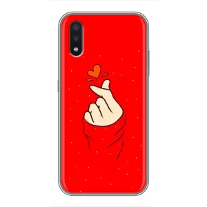 Чехлы (Знак сердечка) на Samsung Galaxy M10 (M105) (Сердце на красном)