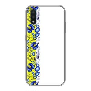 Силиконовый Чехол на Samsung Galaxy M10 (M105) с картинкой Вышиванки (Желто-синяя вышиванка)
