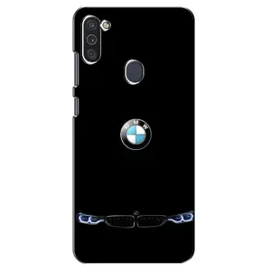 Силиконовый бампер с картинкой машины на Samsung Galaxy M11 (Черный BMW)