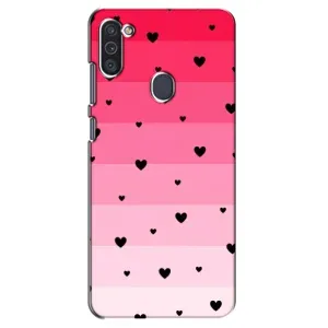 Чехлы с тематикой "Маленькие Сердечки" на Samsung Galaxy M11 (Чорные сердечки)