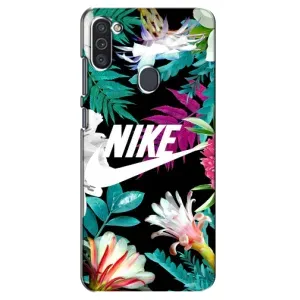 Силіконовый Чохол на Samsung Galaxy M11 з картинкою НАЙК (Квітковий Nike)
