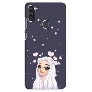 Чехол Стильные девушки на Samsung Galaxy M11 (Девушка и сердечки)