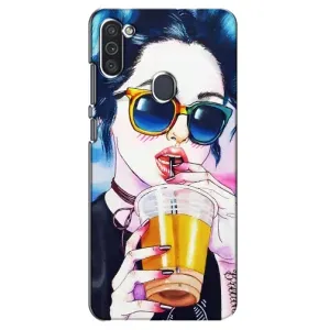 Чехол с картинкой Модные Девчонки Samsung Galaxy M11 (Девушка с коктейлем)