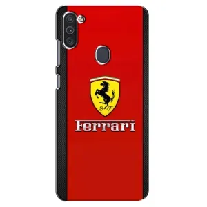 Силиконовый бампер с картинкой машины на Samsung Galaxy M11 (Ferrari Logo)