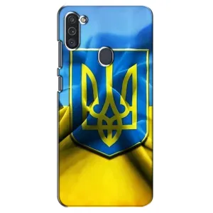 Чехол с картинкой (Патриотический ГЕРБ) на Samsung Galaxy M11 (Герб и Флаг Украины)