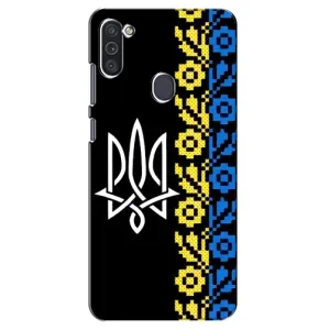 Силиконовый Чехол на Samsung Galaxy M11 (Герб и вышыванка)