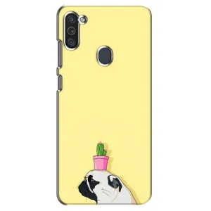 Бампер для Samsung Galaxy M11 с картинкой "Песики" (Кактус на голове)