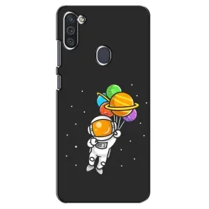 Силіконовый Чохол з принтом "Космонавти" на Samsung Galaxy M11 (Космонавт з кульками)