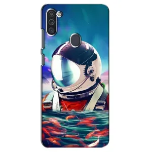 Силіконовый Чохол з принтом "Космонавти" на Samsung Galaxy M11 (Космонавт у воді)