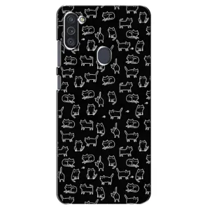 Чехол на тематику: Коты для Samsung Galaxy M11 (Котики на черном)