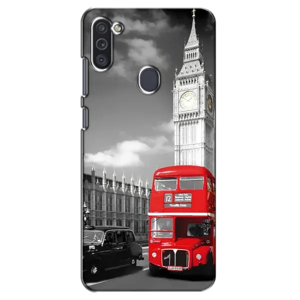 Чехол с рисунком «Красный автобус» для Samsung Galaxy M11 Чехол с рисунком «Красный автобус» для Samsung Galaxy M11
