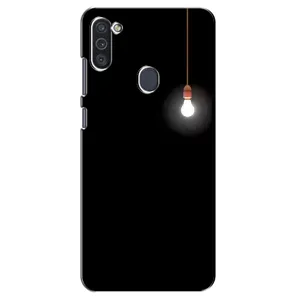 Чехол с картинками на черном фоне для Samsung Galaxy M11 (Лампочка)