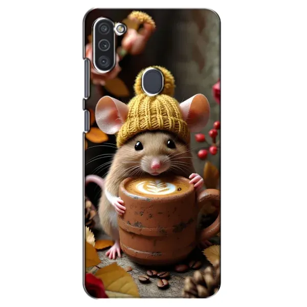 Чехол с рисунком «Мышка с кофе» для Samsung Galaxy M11 Чехол с рисунком «Мышка с кофе» для Samsung Galaxy M11
