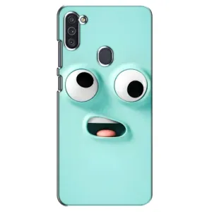 Силиконовые Чехлы (смешные стикеры) для Samsung Galaxy M11 (Забавное мятное лицо)