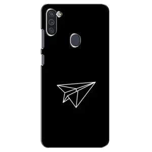 Чехол с картинками на черном фоне для Samsung Galaxy M11 (Самолетик)