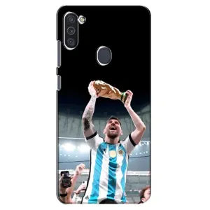 Чехлы Лео Месси Аргентина для Samsung Galaxy M11 (Счастливый Месси)