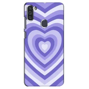 Чехлы с тематикой "Маленькие Сердечки" на Samsung Galaxy M11 (Сердце фиолет)