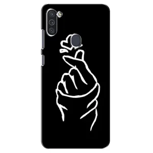 Чехлы (Знак сердечка) на Samsung Galaxy M11 (Сердце на черном)