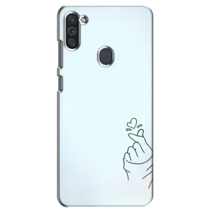 Чехлы (Знак сердечка) на Samsung Galaxy M11 (Сердце на голубом)