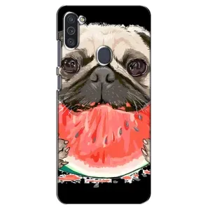 Чехол (ТПУ) Милые собачки для Samsung Galaxy M11 (Смешной Мопс)