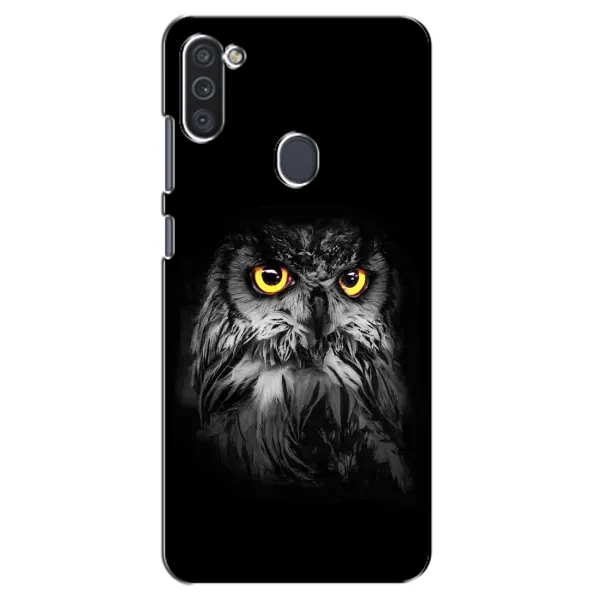 Чехол с рисунком «Сова на чёрном» для Samsung Galaxy M11 Чехол с рисунком «Сова на чёрном» для Samsung Galaxy M11