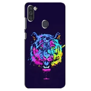 Силиконовый бампер с картинкой животных для Samsung Galaxy M11 (Тигр-Арт)