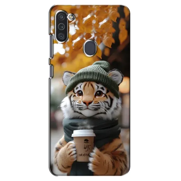 Чехол с рисунком «Тигр с кофе» для Samsung Galaxy M11 Чехол с рисунком «Тигр с кофе» для Samsung Galaxy M11