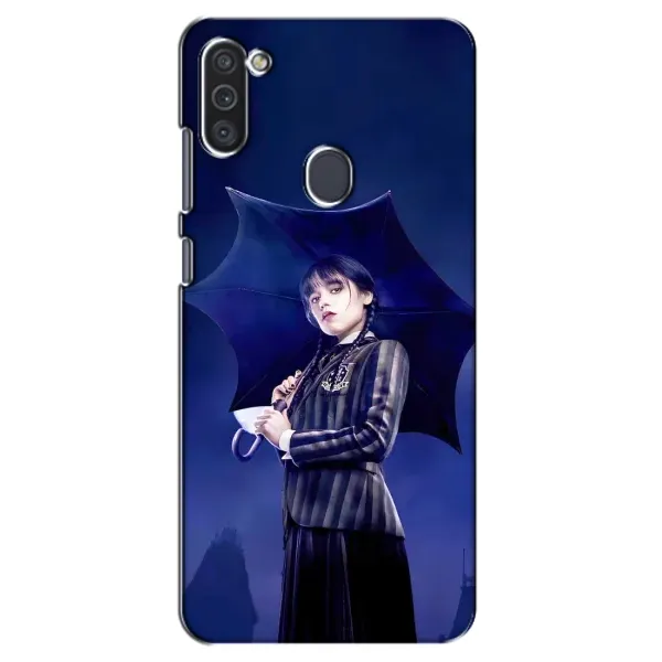 Чехол с рисунком «Уэнсдей с зонтом» для Samsung Galaxy M11