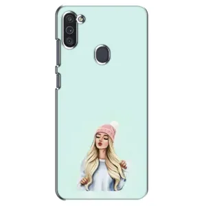 Силиконовый Чехол на Samsung Galaxy M11 с картинкой Стильных Девушек (В шапке)