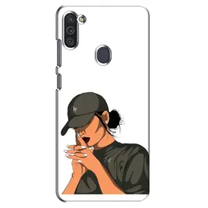 Силиконовый Чехол на Samsung Galaxy M11 с картинкой Стильных Девушек (В зеленом)