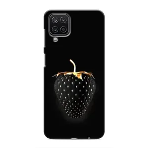 Чехол с изображением вкусной еды для Samsung Galaxy M12 (Чёрная клубника)