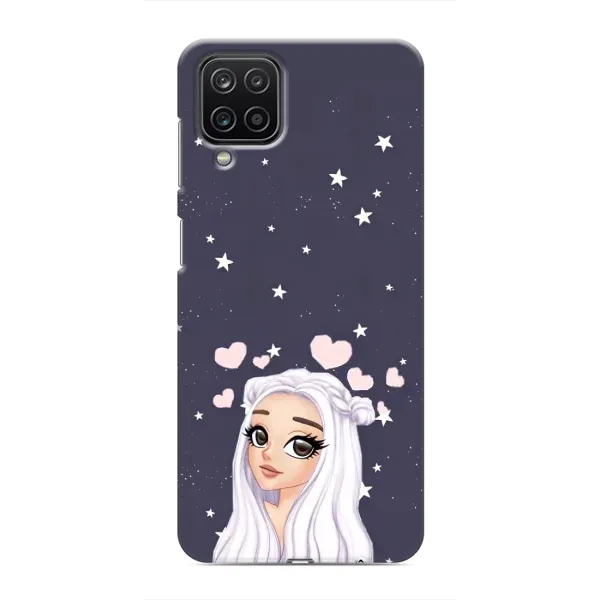 Чехол с рисунком «Девушка и сердечки» для Samsung Galaxy M12