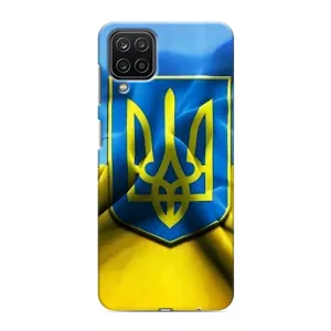Чехол с картинкой (Патриотический ГЕРБ) на Samsung Galaxy M12 (Герб и Флаг Украины)