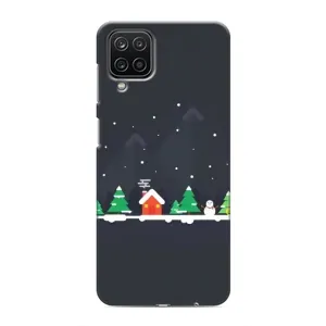 Силиконовый бампер на рождество для Samsung Galaxy M12 (Город зимний)