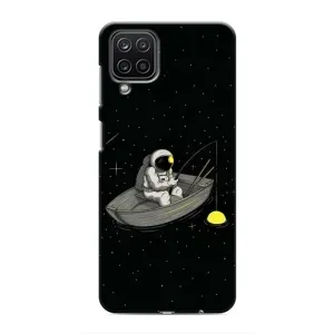 Силіконовый Чохол з принтом "Космонавти" на Samsung Galaxy M12 (Космонавт на рибалці)