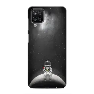 Силіконовый Чохол з принтом "Космонавти" на Samsung Galaxy M12 (Космонавт романтик)