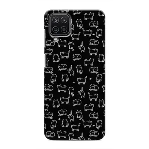 Чохол на тематику: Коти для Samsung Galaxy M12 (Котики на чорному)
