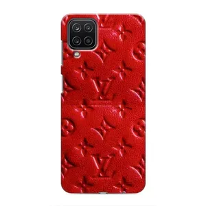 Текстурный Чехол Louis Vuitton для Самсунг Галакси М12 (Красный ЛВ)