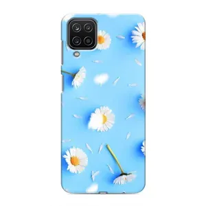 Чохол з Квітами для Samsung Galaxy M12 (ромашки на блакитному)