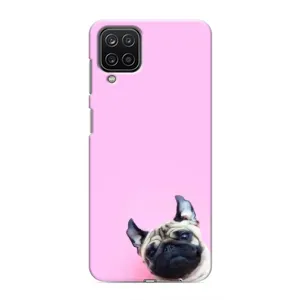 Бампер для Samsung Galaxy M12 з картинкою "Песики" (Собака на рожевому)