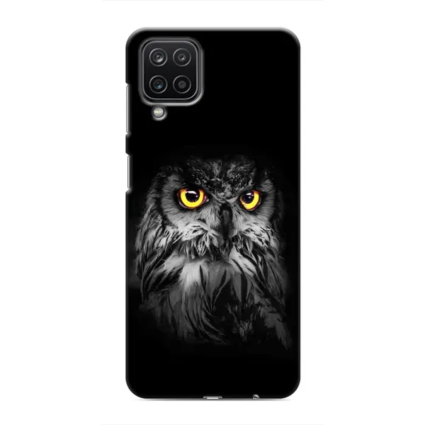 Чехол с рисунком «Сова на чёрном» для Samsung Galaxy M12 Чехол с рисунком «Сова на чёрном» для Samsung Galaxy M12