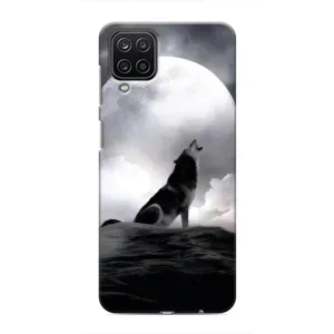 Чохол з Вовком на Samsung Galaxy M12 (Вовк і місяць)
